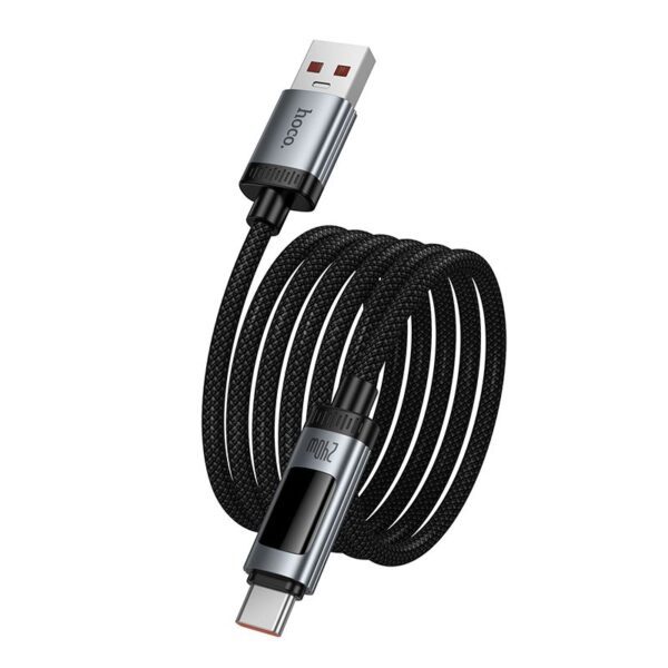 Data Cable with digital display USB A to USB C Hoco PD 6A 240W 1,2 m U148 black