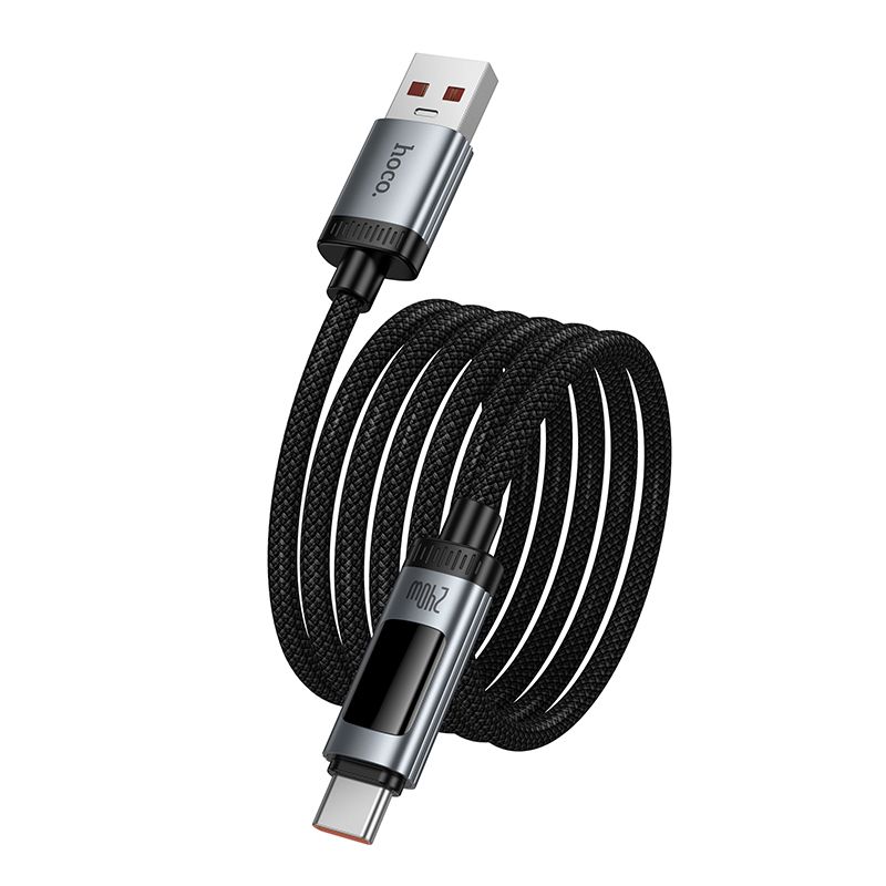 Data Cable with digital display USB A to USB C Hoco PD 6A 240W 1,2 m U148 black