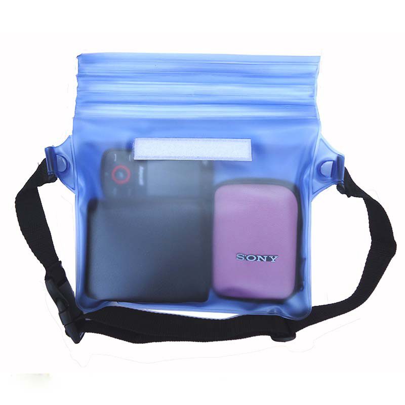 PVC waterproof pouch / waist bag - light blueeng