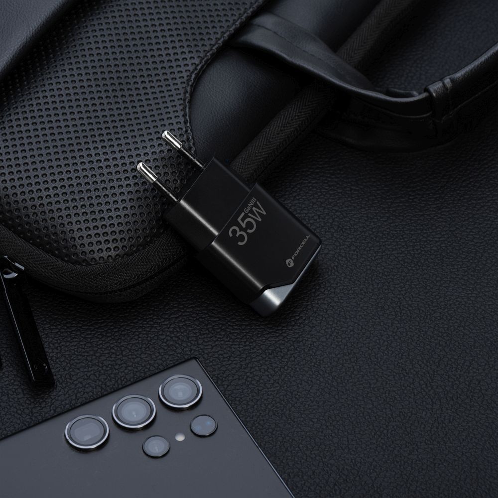 FORCELL F-ENERGY GaN III B135101-E Ultra Slim travel charger 1 x Type C + USB A PD QC4.0 3A 35W black
