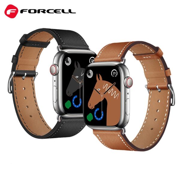 94e78e3657b83ff429892731116f53d7 FORCELL F-DESIGN FA20 eco leather strap for APPLE Watch 38 / 40 / 41 mm black