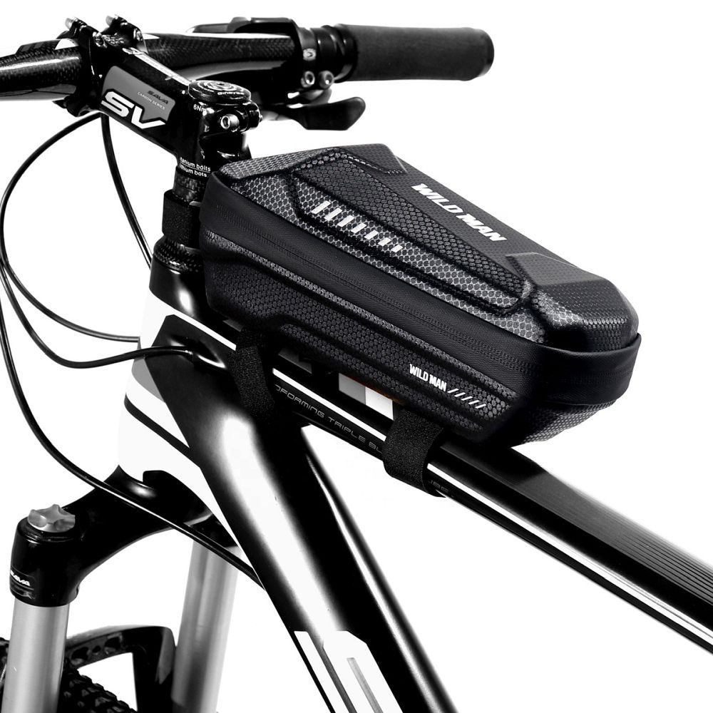 95298b3b1e2410fe2c36637b63f638d5 WILDMAN traveling bag for bike frame with zipper 1L ES5 black