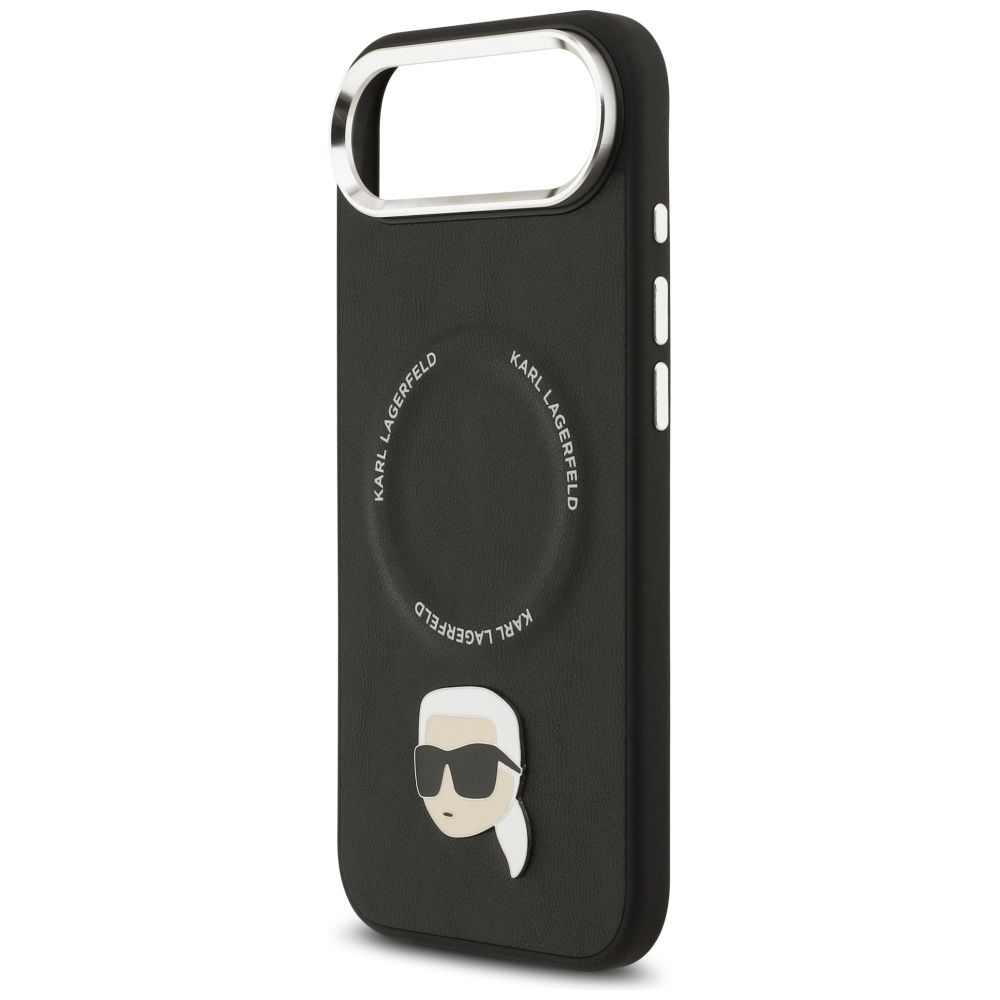 9640a462dddb8c64afd631705b872142 KARL LAGERFELD case for IPHONE 17 Air compatible with MagSafe KLHMP17MPSMLRKLK (PU Karl Pin) black