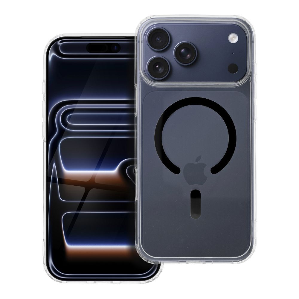 Drop Glue Colorful Ring Mag Cover compatible with MagSafe for IPHONE 17 Pro Max black