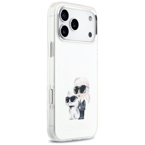 KARL LAGERFELD case for IPHONE 17 Pro Max compatible with MagSafe KLHMP17XHMKCAQOH (IML Aquarelle K&C & Logo) white