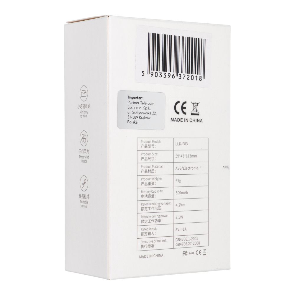 Portable fan LLD-F83F pink