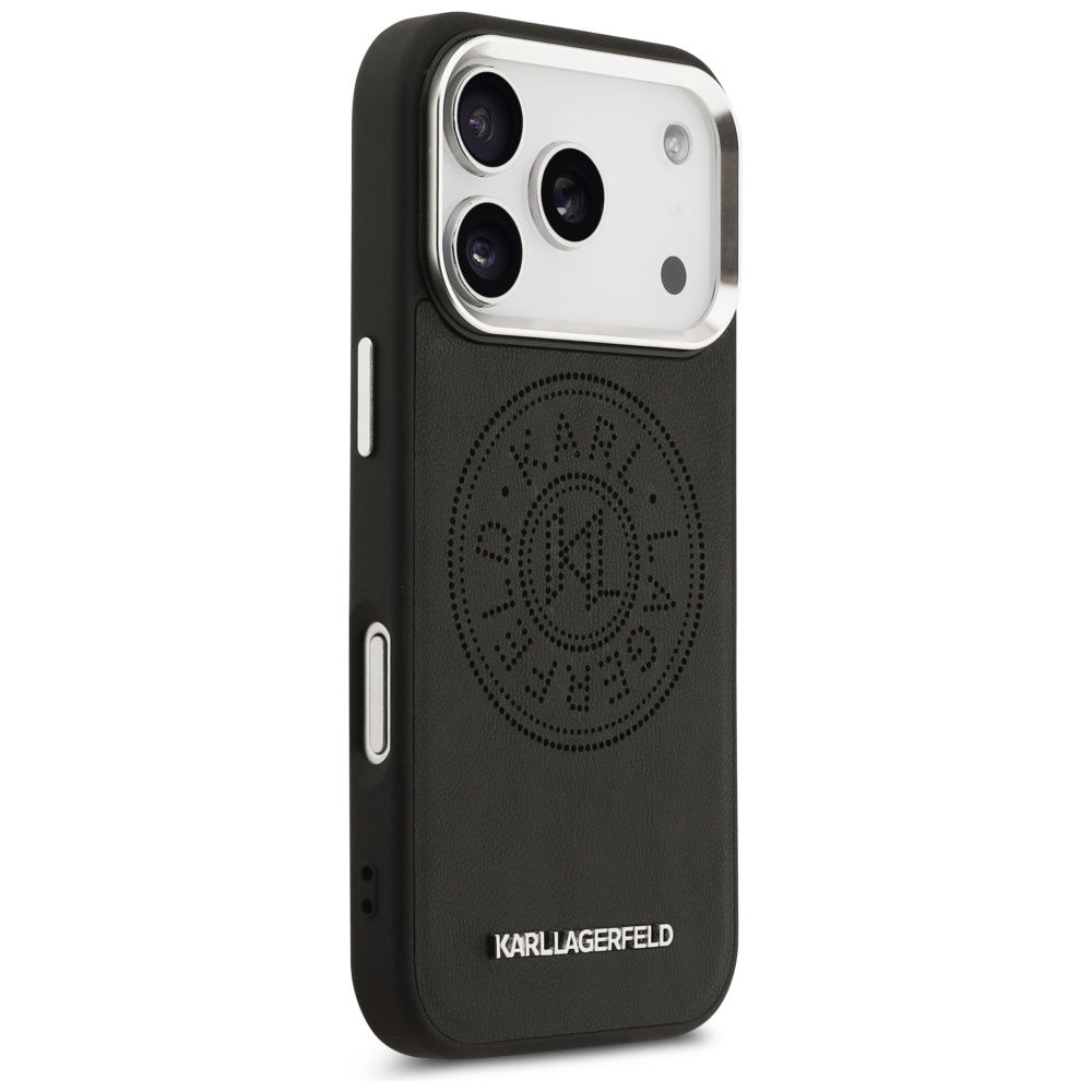 9e9900a832b8ebf7553cd4104cc4e6ff KARL LAGERFELD case for IPHONE 17 Pro Max compatible with MagSafe KLHMP17XPSKRPMK (PU W/ Point & Metal Logo) black