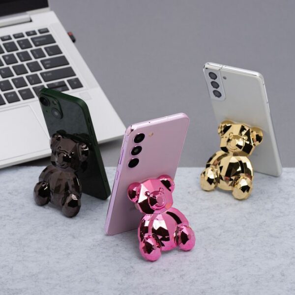 Phone stand BEAR - stick-on - gold
