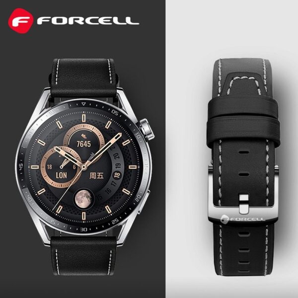 a303c341487b4fe7227ba10414457a2e FORCELL F-DESIGN FS21 eco leather strap for SAMSUNG Watch 22 mm black