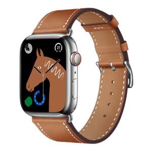FORCELL F-DESIGN FA20 eco leather strap for APPLE Watch 42 / 44 / 45 / 49 mm brown