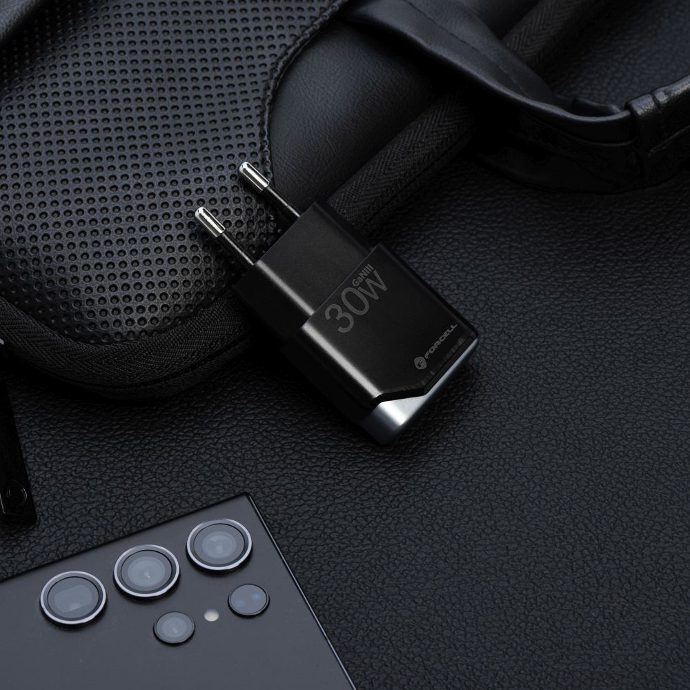 FORCELL F-ENERGY GaN III B130101-E Ultra Slim travel charger 1 x Type C + USB A PD QC4.0 3A 30W black