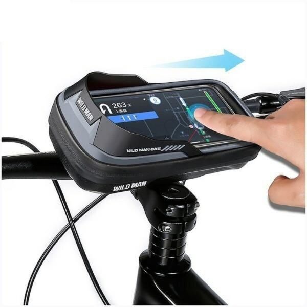 aa7c8e28c1cb3bbdc8832fabe3066f47 WILDMAN traveling bag for bike handlebars with zipper 0,5L (4 "- 7") ES16 black