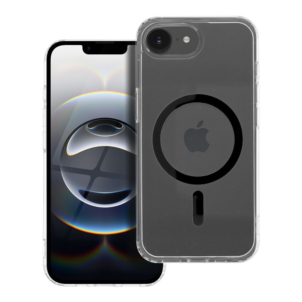 Drop Glue Colorful Ring Mag Cover compatible with MagSafe for IPHONE 16e (SE 4 2025) black