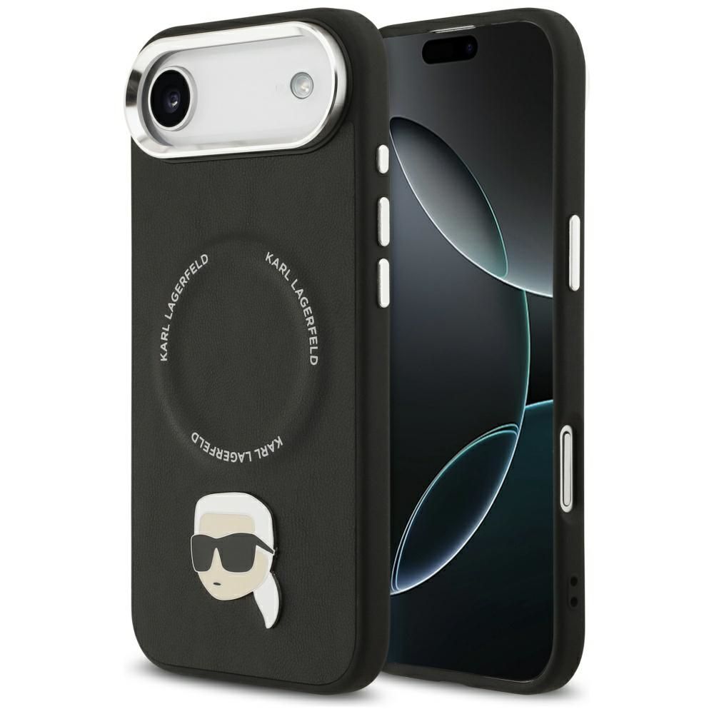 af1e328b0de040e53acc86c09a7de25b KARL LAGERFELD case for IPHONE 17 Air compatible with MagSafe KLHMP17MPSMLRKLK (PU Karl Pin) black