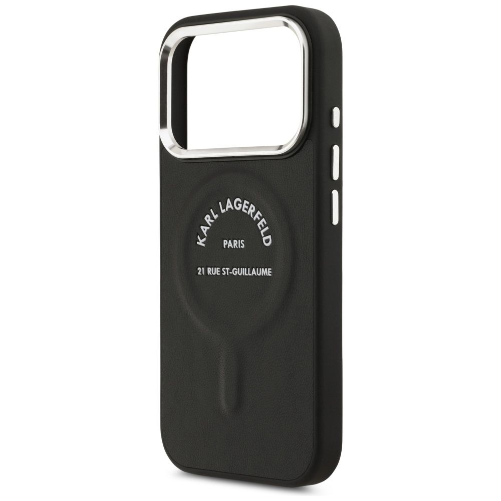 b053aa9f1f2db28be398982e1fb59cfe KARL LAGERFELD case for IPHONE 17 Pro Max compatible with MagSafe KLHMP17XPSKRSGEK (PU W/ Karl RSG Logo) black