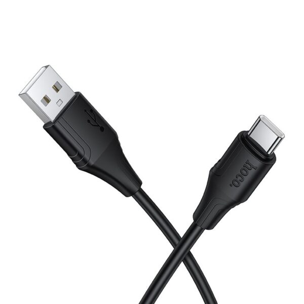 Silicone Cable USB A to USB C Hoco 3A 1 m X124 black