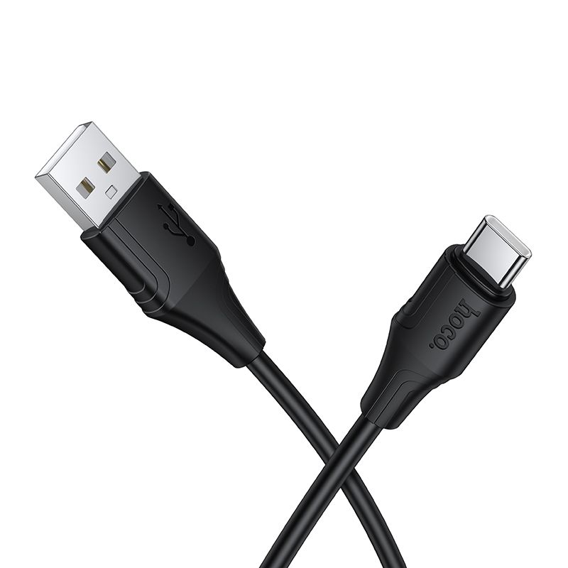 Silicone Cable USB A to USB C Hoco 3A 1 m X124 black