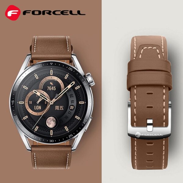 b41d72eaa5e7a19057d3f00bcee812b1 FORCELL F-DESIGN FS21 eco leather strap for SAMSUNG Watch 20 mm brown