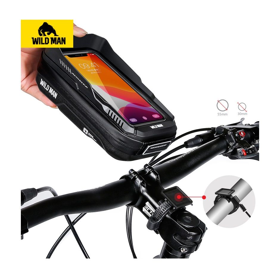 b4c3d05e5c6db7a04fbc6258972ed5b9 WILDMAN traveling bag for bike handlebars with zipper 0,6L (4 "- 7") XT3 black