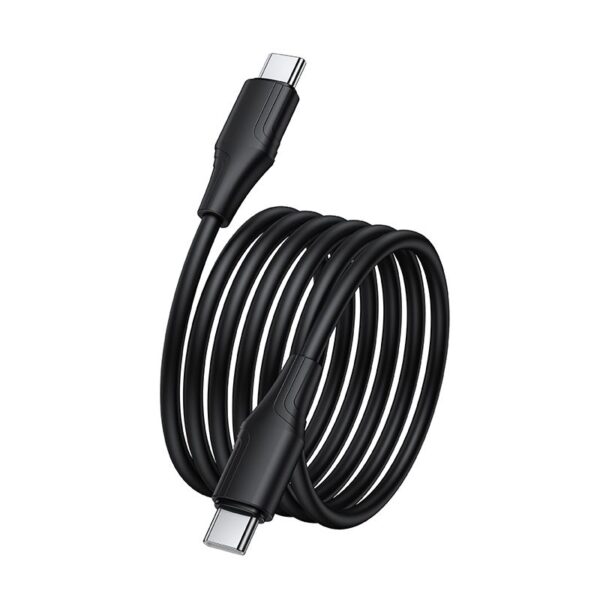 Silicone Cable USB C to USB C Hoco 3A 60W 1 m X124 black