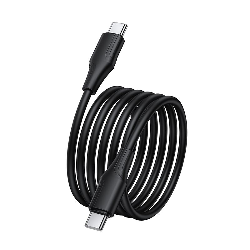 Silicone Cable USB C to USB C Hoco 3A 60W 1 m X124 black
