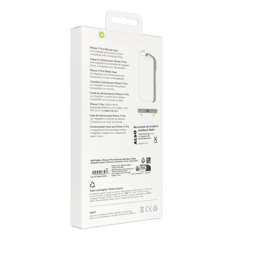 iPhone 17 Pro Silicone Case with MagSafe – Neon Yellow