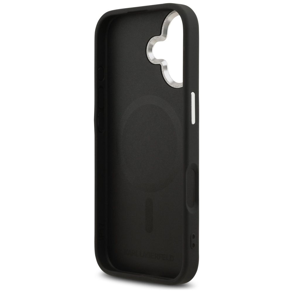 bee8c6b2e87689e927e24fb9b5824400 KARL LAGERFELD case for IPHONE 17 compatible with MagSafe KLHMP17SPSMLRCHK (PU Choupette Pin) black