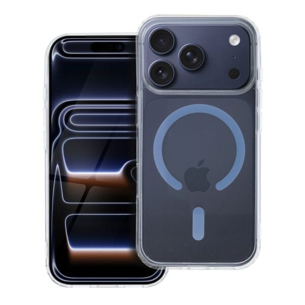 Drop Glue Colorful Ring Mag Cover compatible with MagSafe for IPHONE 17 Pro light blue