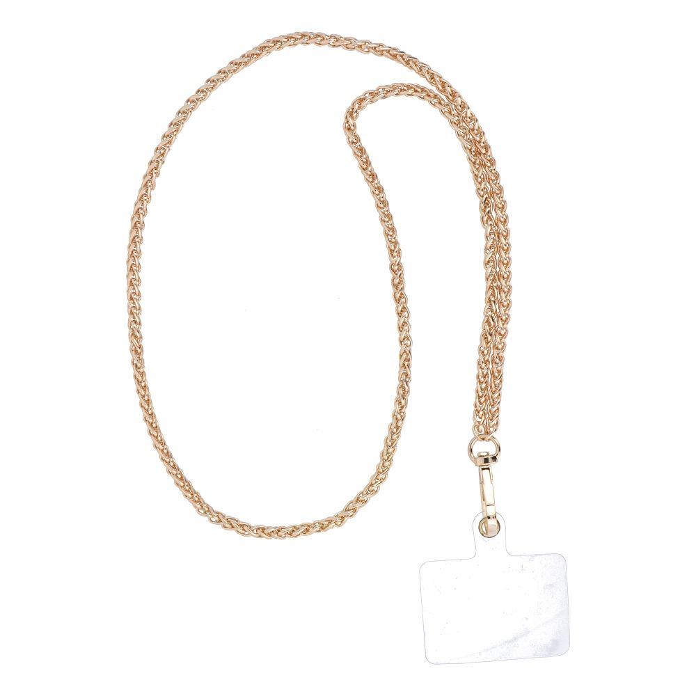 CHAIN #83 Phone lanyard, Phone pendant / cord length 80cm (40cm in the loop) / on neck - gold