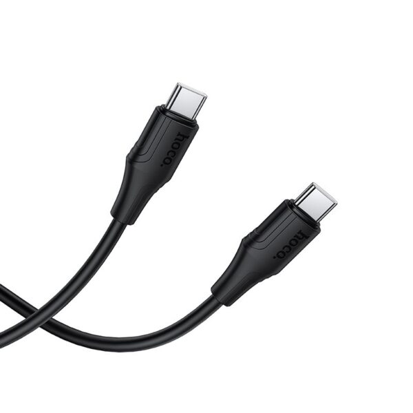 Silicone Cable USB C to USB C Hoco 3A 60W 1 m X124 black