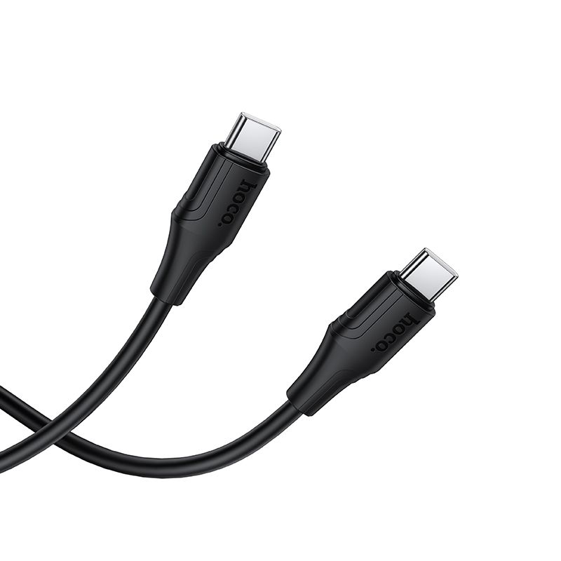 Silicone Cable USB C to USB C Hoco 3A 60W 1 m X124 black