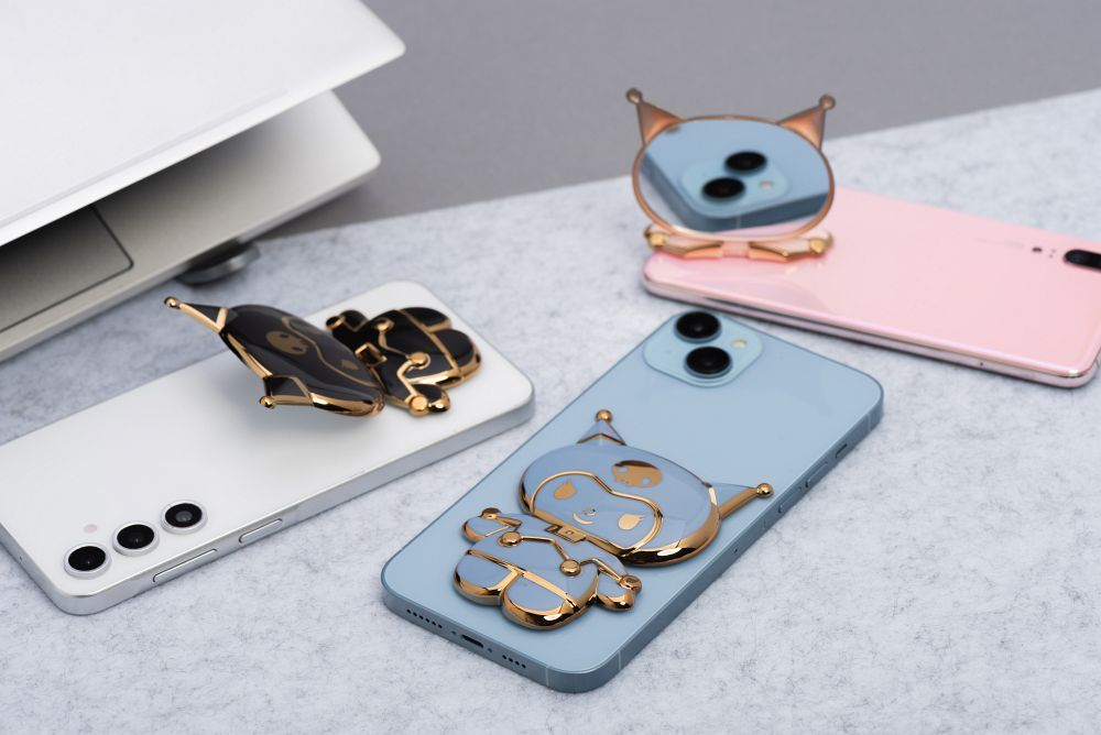 Phone stand DOLL - stick-on - blue