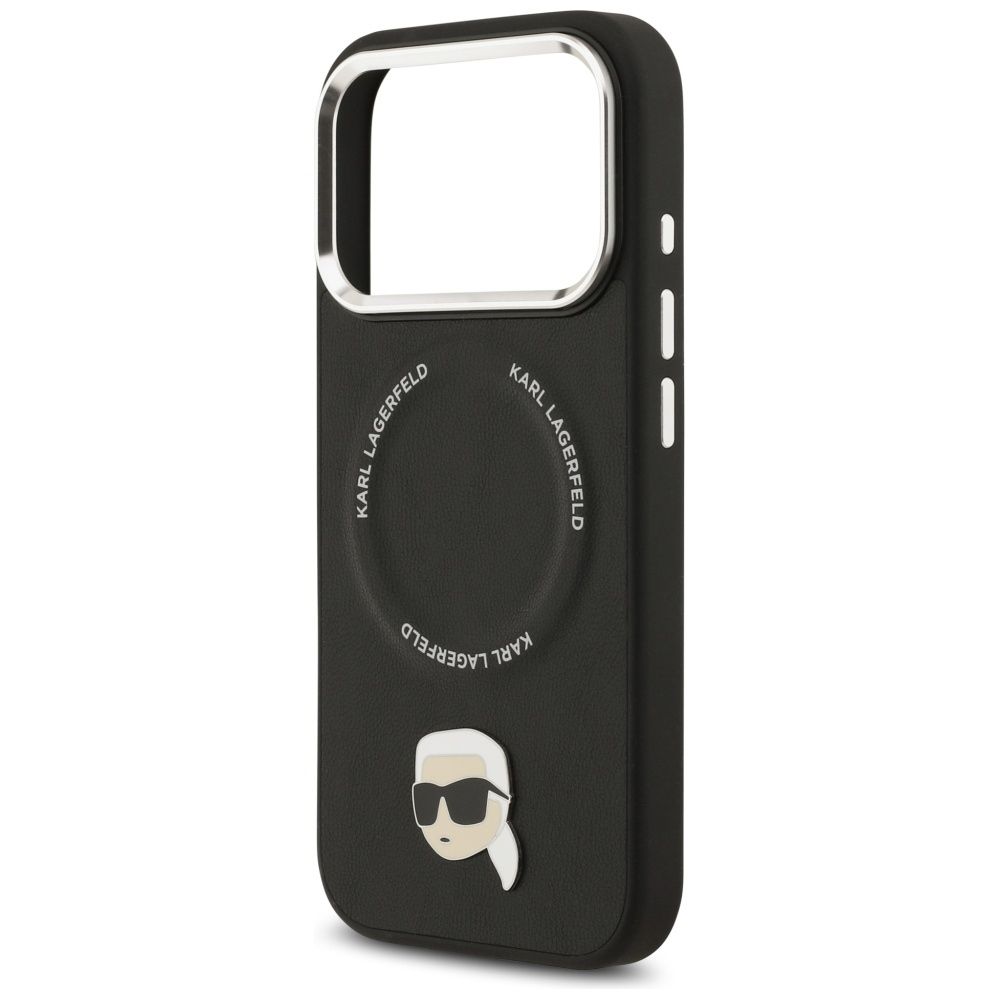 c755181c6a60d28240e7e43a99228e45 KARL LAGERFELD case for IPHONE 17 Pro compatible with MagSafe KLHMP17LPSMLRKLK (PU Karl Pin) black