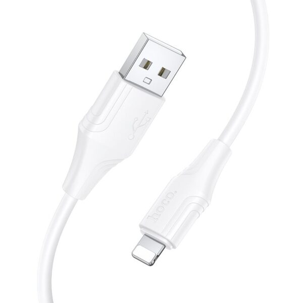 Silicone Cable USB A to Lightning Hoco 27W 1 m X124 white