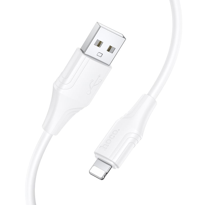 Silicone Cable USB A to Lightning Hoco 27W 1 m X124 white