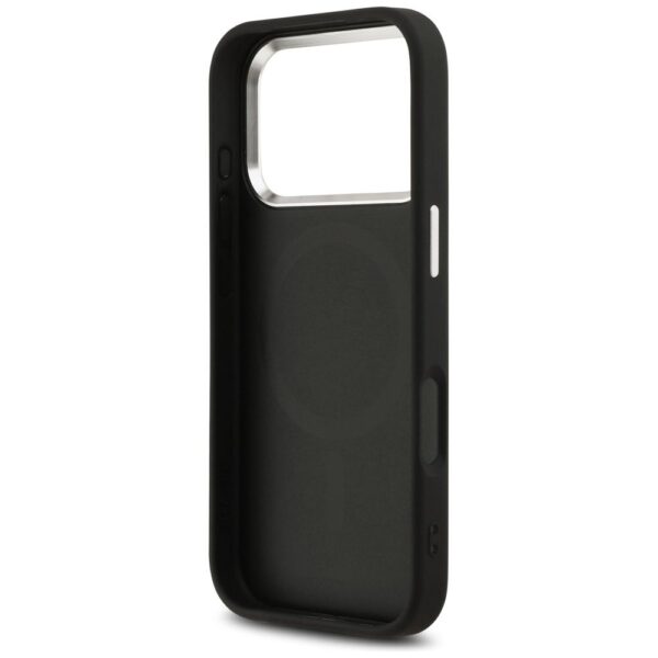 KARL LAGERFELD case for IPHONE 17 Pro compatible with MagSafe KLHMP17LPGFKLRDK (PU W/ Initial & Metal Logo) black