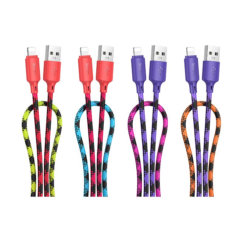 Cable USB A to Lightning Hoco 2,4A 1 m X116 gradient purple