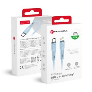 c9ce5000055d96e043712a947f7ec62e FORCELL F-ENERGY C346 cable Type C to Lightning PD 3A 27W Silicone 1 m blue