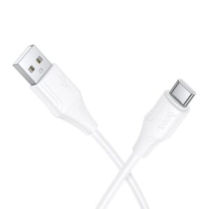 Silicone Cable USB A to USB C Hoco 3A 1 m X124 white
