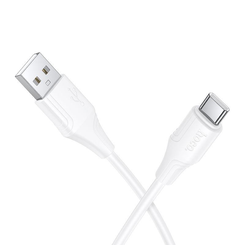 Silicone Cable USB A to USB C Hoco 3A 1 m X124 white
