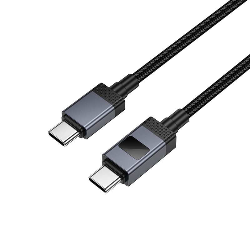 cc16b88c0e3b143081bed8b17e0d7643 Cable USB C to USB C Hoco 3A 60W with display 1 m X118 black