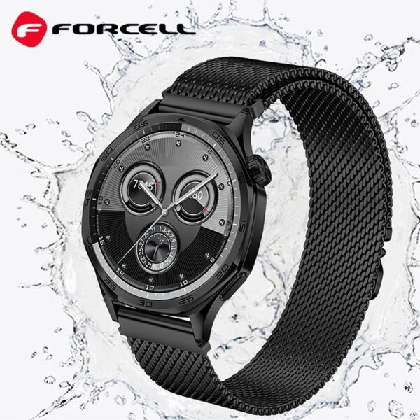 cd0943b2797416a0fc007fdb55785eca FORCELL F-DESIGN FS10 stailess steel strap for SAMSUNG Watch 22 mm black