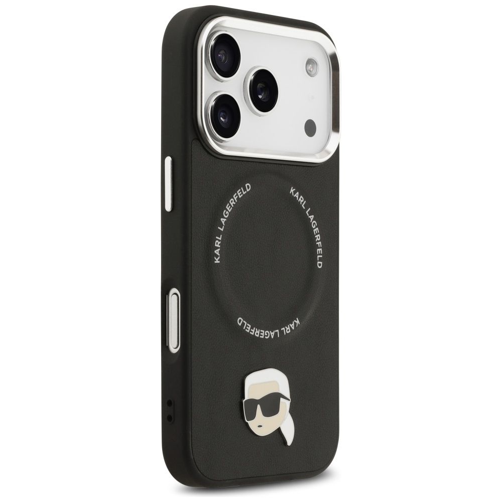 cd1f4150c5e6b0a464432dc7091d5463 KARL LAGERFELD case for IPHONE 17 Pro Max compatible with MagSafe KLHMP17XPSMLRKLK (PU Karl Pin) black