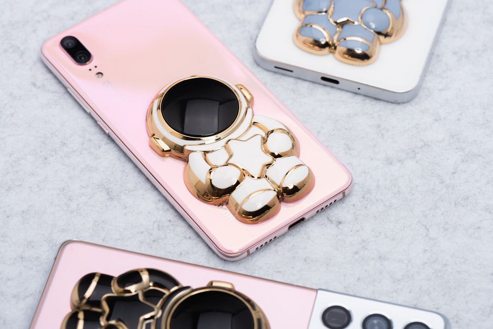 Phone stand ASTRONAUT - stick-on - white