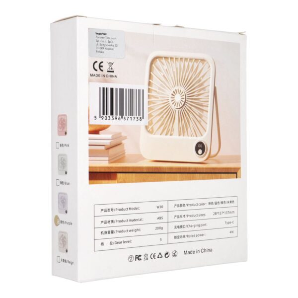 Desk fan with adjustable stand W30 purple