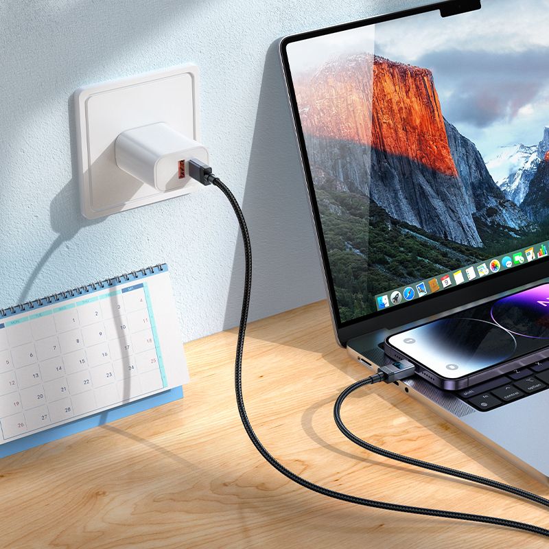 d2330b1e13e8a1999b564082381736cd Cable USB C to Lightning Hoco PD 27W with display 1 m X118 black