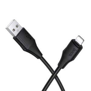 Silicone Cable USB A to Lightning Hoco 27W 1 m X124 black