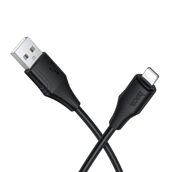 Silicone Cable USB A to Lightning Hoco 27W 1 m X124 black