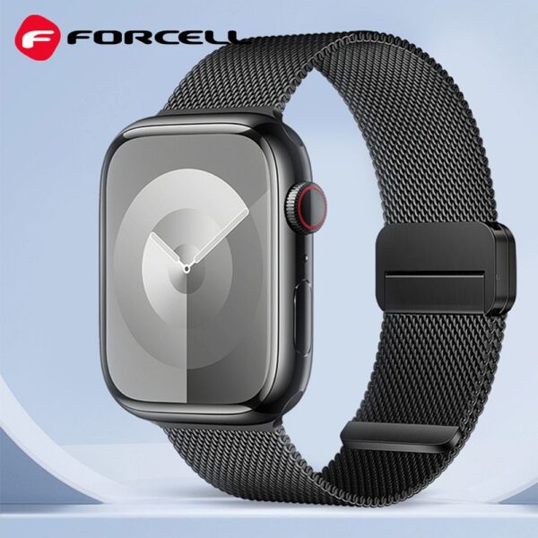 d4e6f93ecc7bf0d138729c049e0da7e4 FORCELL F-DESIGN FA14 magnetic stainless steel strap for APPLE Watch 42 / 44 / 45 / 49 mm black