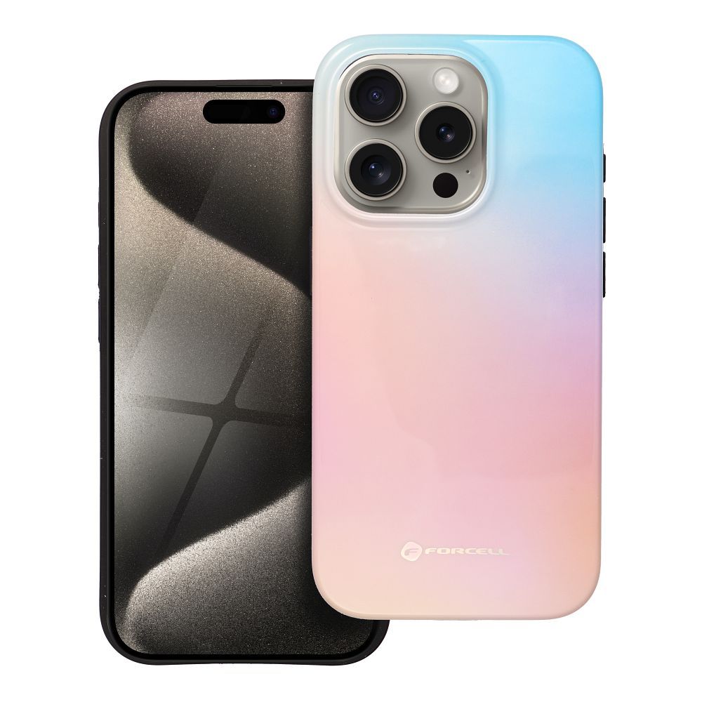 FORCELL F-PROTECT Mirage, Military Drop-Tested case compatible with MagSafe for IPHONE 15 PRO pinky blue